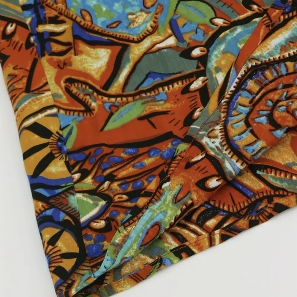 Boho Top earrings Set Bohemian Style fashion blouse Brown Red Orange Geometric - Picture 8 of 12
